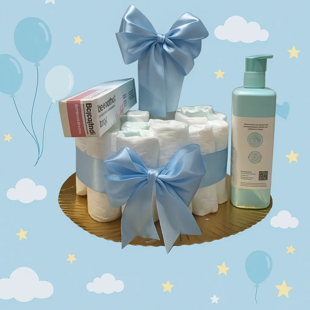 Tarta de Pañales 1 Piso + 2 Productos