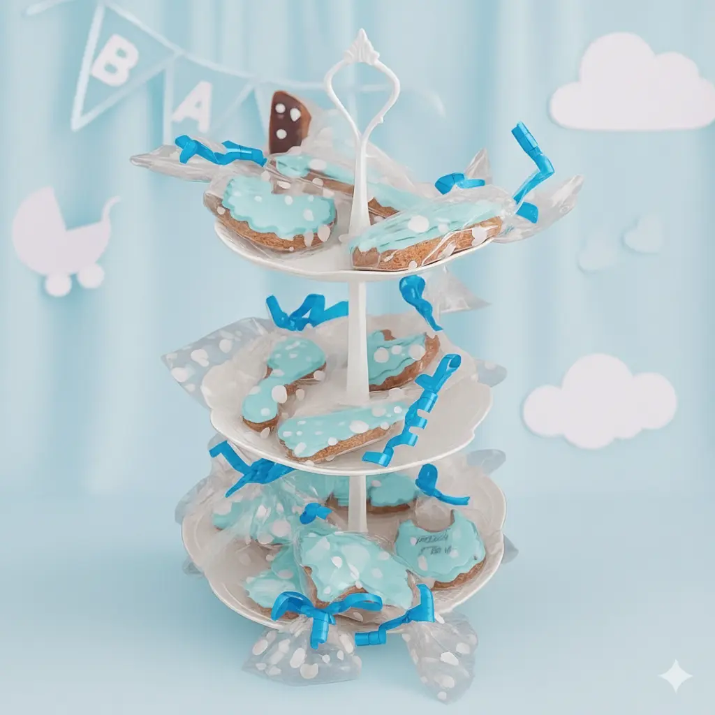 Galletas de Fondant Azul/Rosa formas para Baby Shower