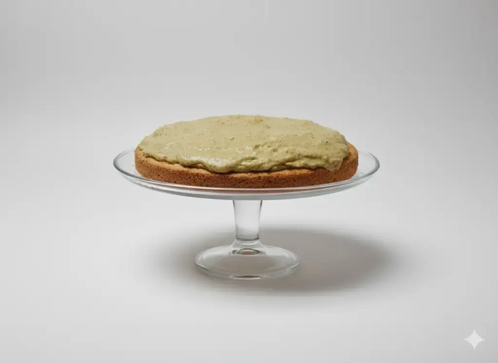 Tarta de Pistacho Bañada en Crema de Pistacho