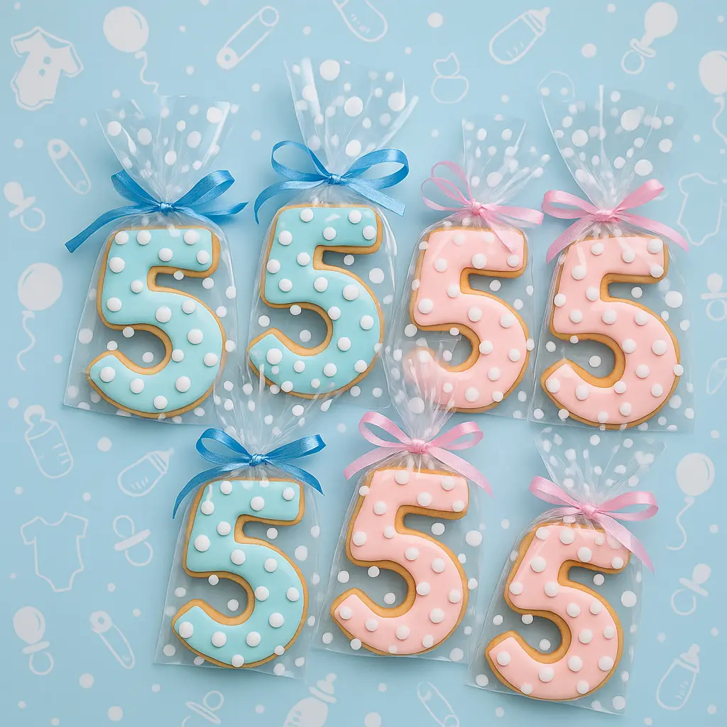 Pack Galletas Fondant Número Azul y Rosa